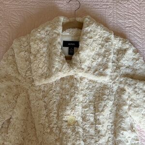 Alfani Women's Ivory Floral Teddy Jacket size 10